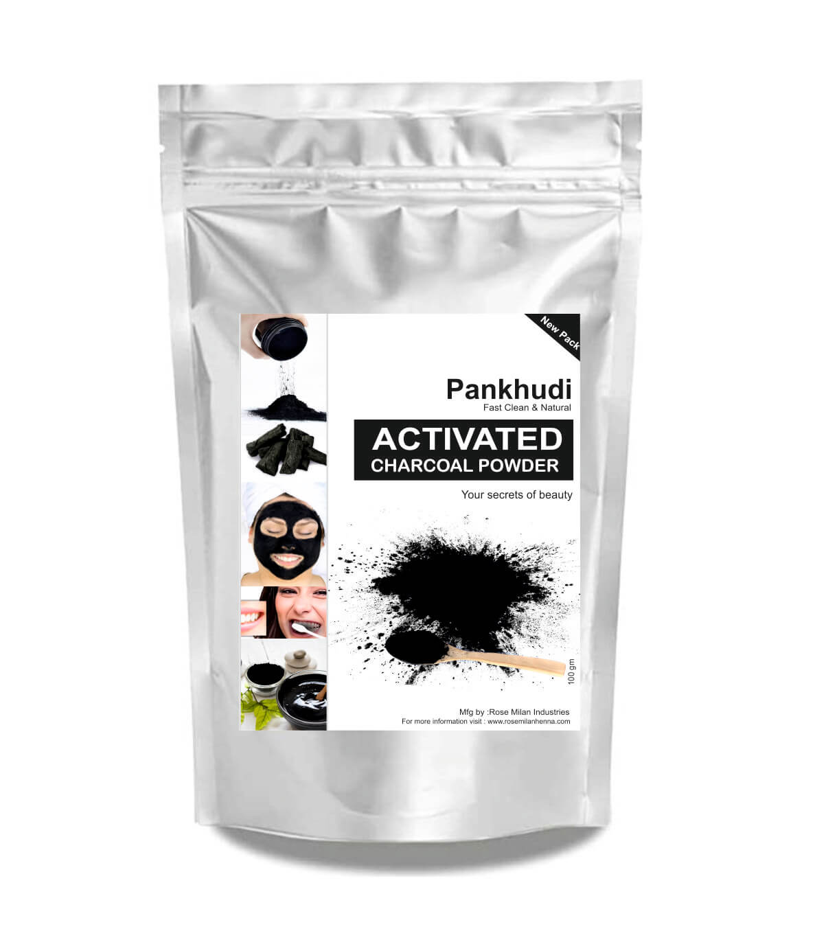 Pankhudi Activated charcoal powder natural face pack and teeth whiting powder – 100 gm