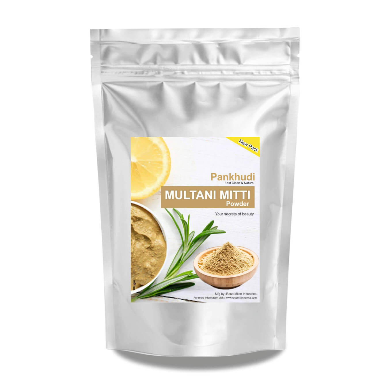 Pankhudi Multani Mitti Powder 100% Pure & Natural (Fullers Earth/Calcium Bentonite Clay) For Face Pack And Hair Pack – 100gm