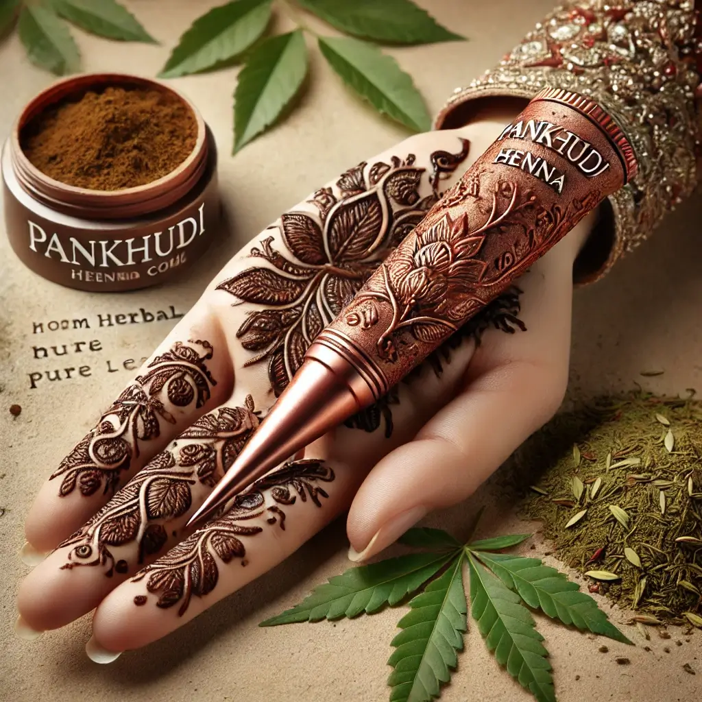 Pankhudi Henna Cone: Herbal, Pure Leaves, and Chemical-Free for Stunning Hand Designs